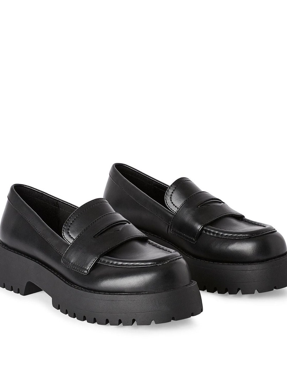 Black Chunky Heel Y2K Retro Women's Larry Loafers Size 9